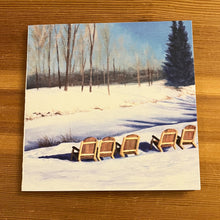 Load image into Gallery viewer, &quot;Deck Chairs in the Snow&quot; Greeting Card
